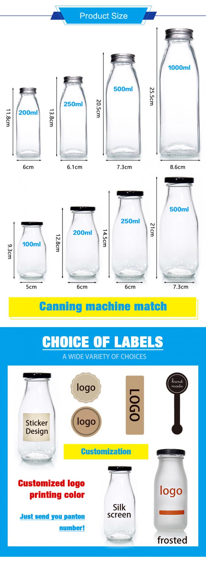 Giá nhà máy 200ml 250ml 350ml 500ml 1000ml chai nước sốt thủy tinh với nắp nhựa với nắp vít 1