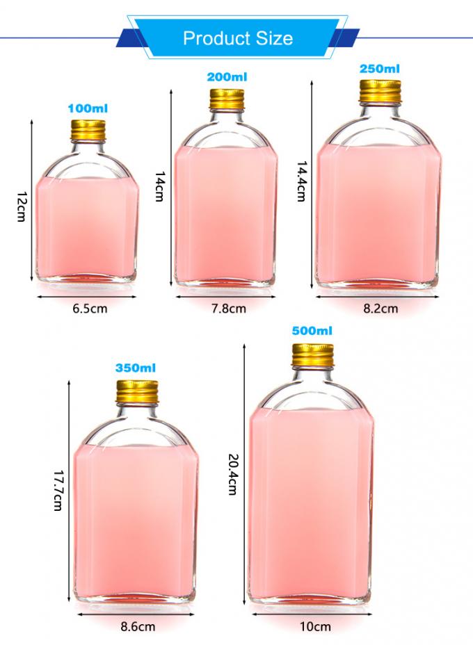 8 oz chai nước ép thủy tinh kín không khí chai phẳng cho rượu whisky Kombucha 1