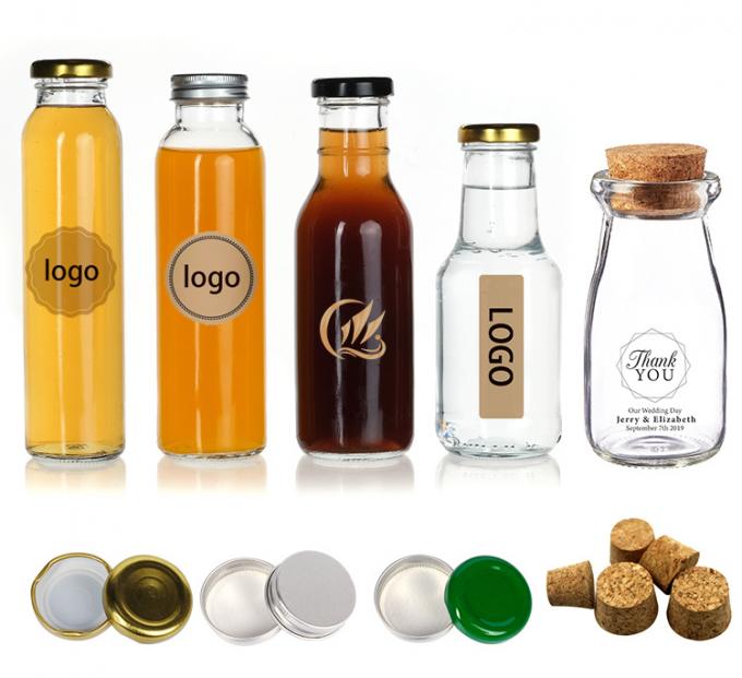 chai nước trái cây thủy tinh hình vuông chai nước trái cây thủy tinh với nắp chống giả mạo cho nước trái cây đóng gói đồ uống 3