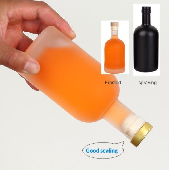 Giá rẻ750ml Flint Glass Liquor Bottles Custom Printed For Cocktail Whiskey Rum 3