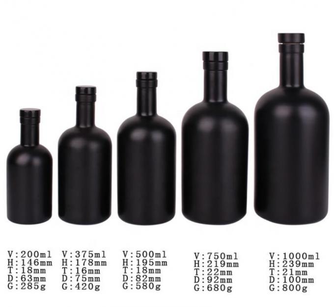 Giá rẻ750ml Flint Glass Liquor Bottles Custom Printed For Cocktail Whiskey Rum 2