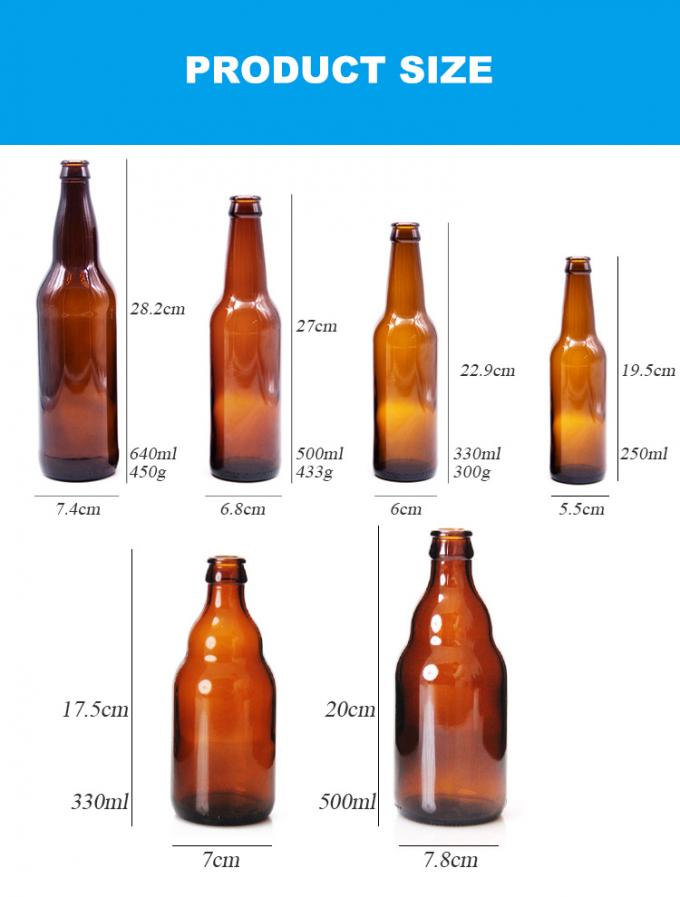 Đồ bán buôn rỗng 330ml 33cl 12oz Soda hoặc nước trái cây chai bia kính rõ ràng với nắp 1