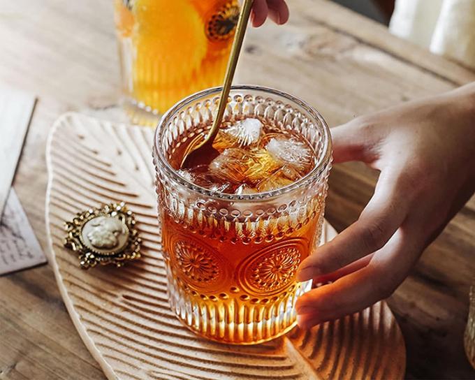 Kính uống đá tinh thể đá đúc hoa hướng dương cho nước cà phê 0