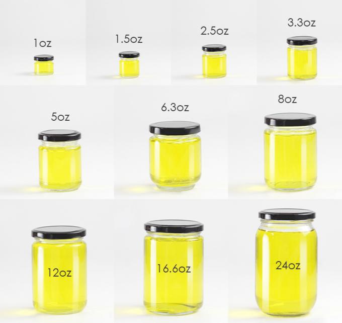 Thùng gia vị hình chữ nhật 4 oz 3 oz Tủ đông an toàn Tủ lưu trữ thủy tinh với nắp kim loại 1