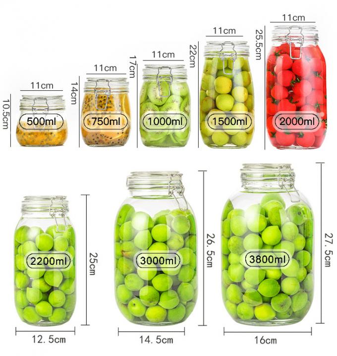 Thùng nướng nướng nướng nướng 300ml 500ml 750ml Thùng thủy tinh kín không khí với nắp mở 1