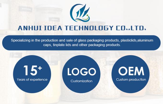 Thức ăn cấp tròn minh bạch 25ml đến 1000ml kẹo mật ong Jelly Glass Storage Jar With Metal Airtight Lid 0