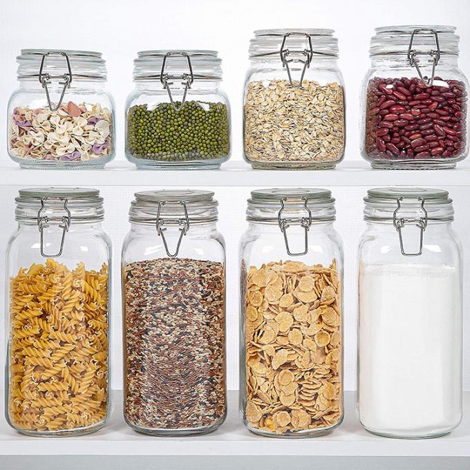 12oz 17oz Clear Glass Storage Jars Candy Round Glass Containers In Bulk With Gold Metal Lids (Các thùng chứa thủy tinh tròn bằng vàng) 1