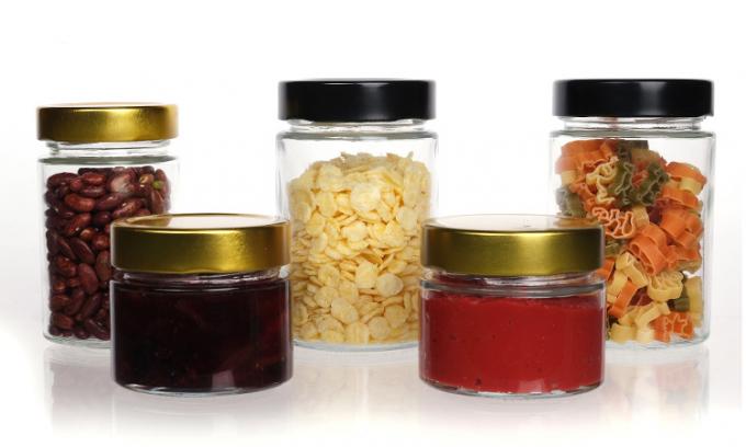 Nhà máy thực phẩm sử dụng 1Oz 4Oz 8Oz hình tròn Khung lưu trữ rỗng rõ ràng Glass Jelly Jam Honey Sauce Jar 0
