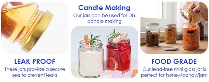 300ml 200ml 100ml bán buôn Hexagon Glass Mason Jar Jam Jar Honey Jar With Metal Screw Lid 3