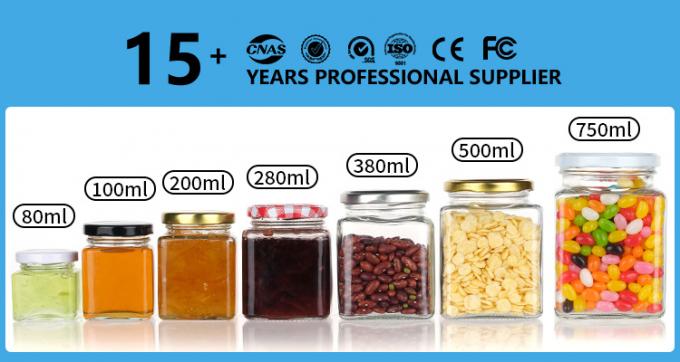 Các thùng thủy tinh đóng băng rỗng Thùng chứa đồ ăn 50ml Quảng trường rõ ràng 0