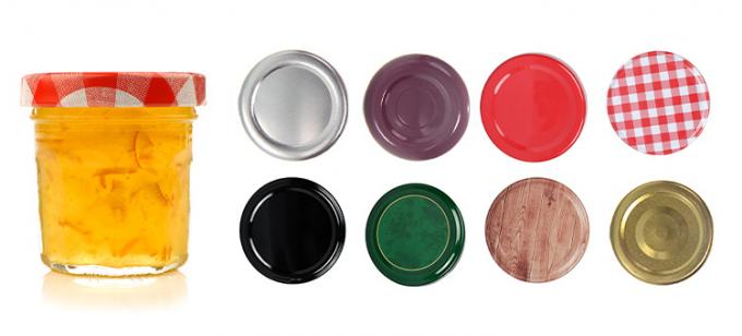 Các thùng thủy tinh nhỏ kín không khí Mason được xếp chồng lên nhau mật ong Jam gia vị 7