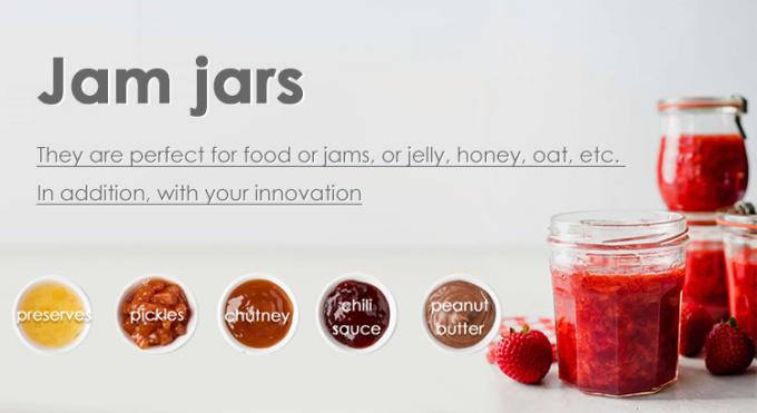 Giá thấp Capacity khác nhau cao phong tỏa hình tròn Clear Glass Jar Jam Storage Jar 0