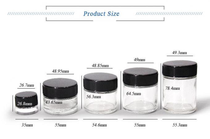 Các bình kính Amber tinh khiết có mặt thẳng 5g 40g 80g 110g 1