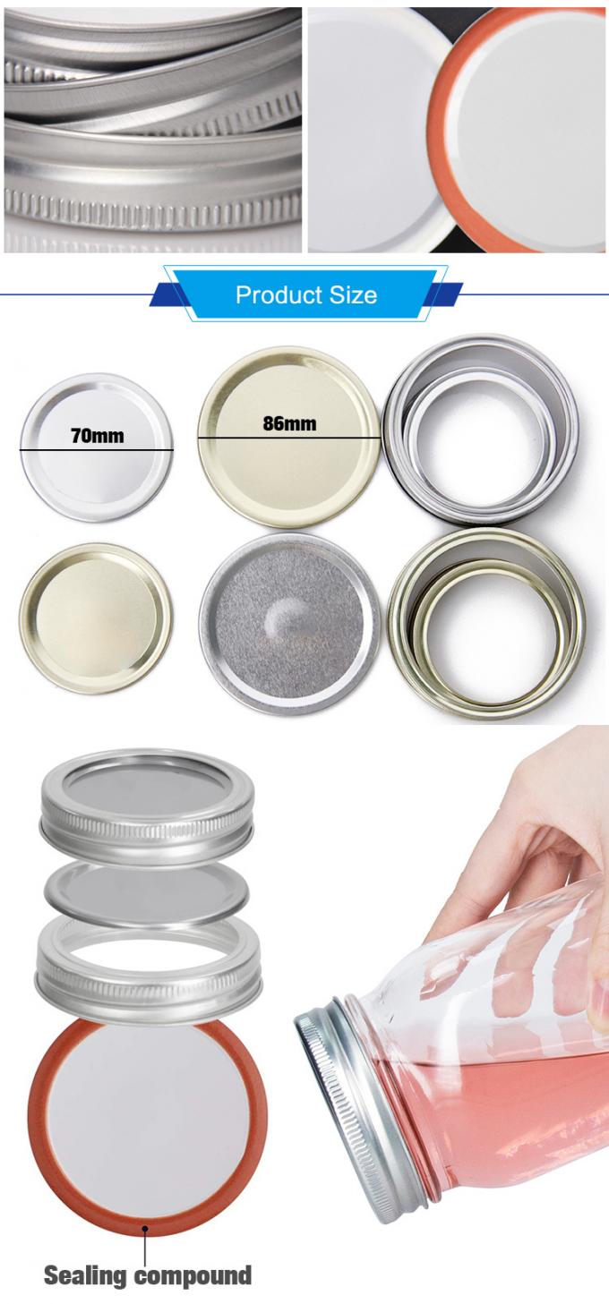 Bán bán buôn 70 mm Bán riêng Mason Jar Tinplate Screw Lid cho Bán nhà 2