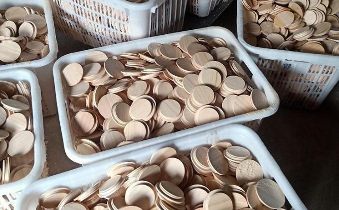 Nắp cốc tre có thể sử dụng nhiều lần nắp cốc gỗ miệng rộng 70mm 2
