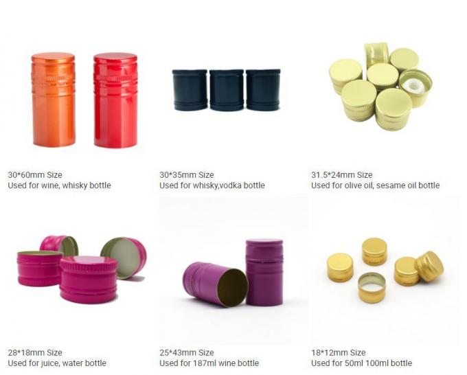 Pilfer Proof Bottle Caps Aluminium Screw Cap With Liner 22mm 25mm 29mm 38mm 0