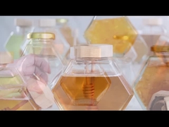 100ml 220ml thủy tinh sáu góc hộp thức ăn với nắp dipper