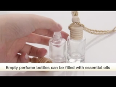 8ml chai kính tròn phẳng, nước tươi khí, nước hoa ô tô, nước hoa pha trộn với nắp gỗ