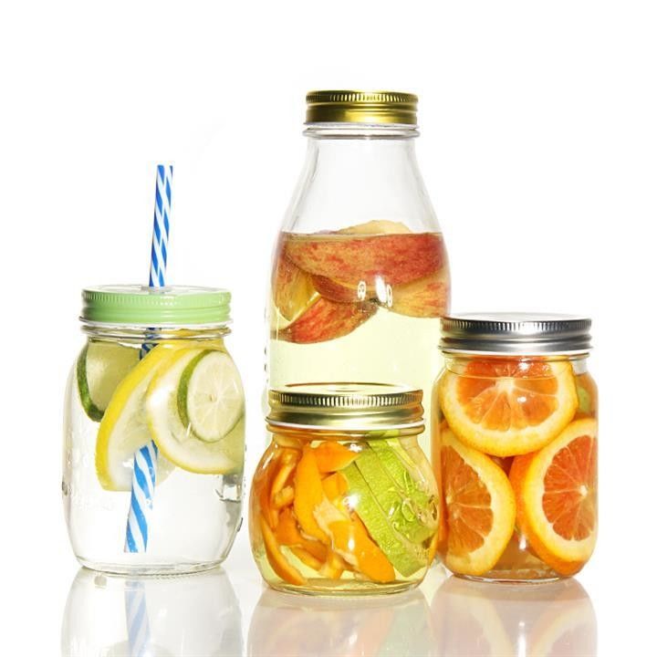 2oz 5oz 8oz 12oz Nhà hàng Bar Nhà bếp Jelly rộng miệng Glass Mason lon bình với nắp
