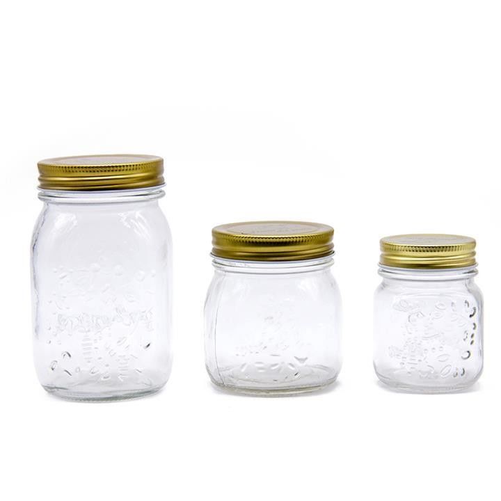 2oz 5oz 8oz 12oz Nhà hàng Bar Nhà bếp Jelly rộng miệng Glass Mason lon bình với nắp