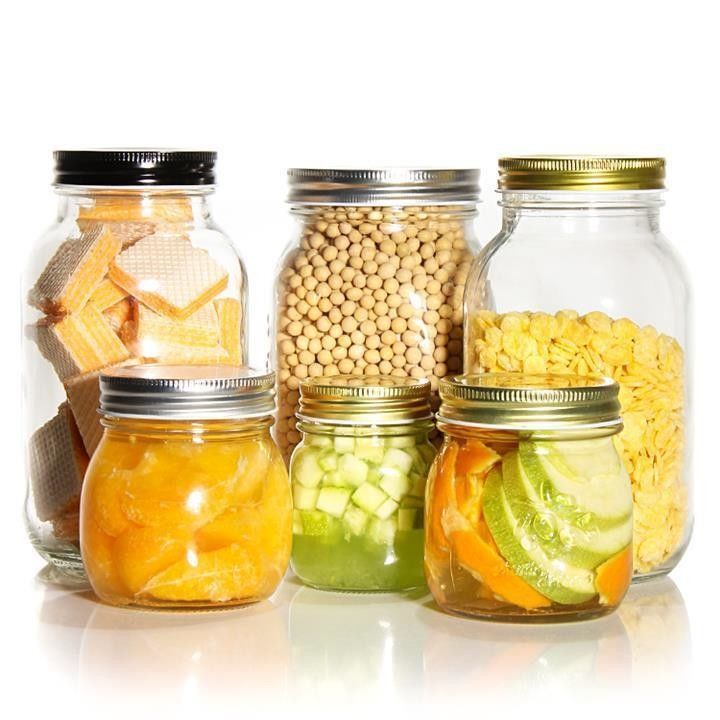 2oz 5oz 8oz 12oz Nhà hàng Bar Nhà bếp Jelly rộng miệng Glass Mason lon bình với nắp