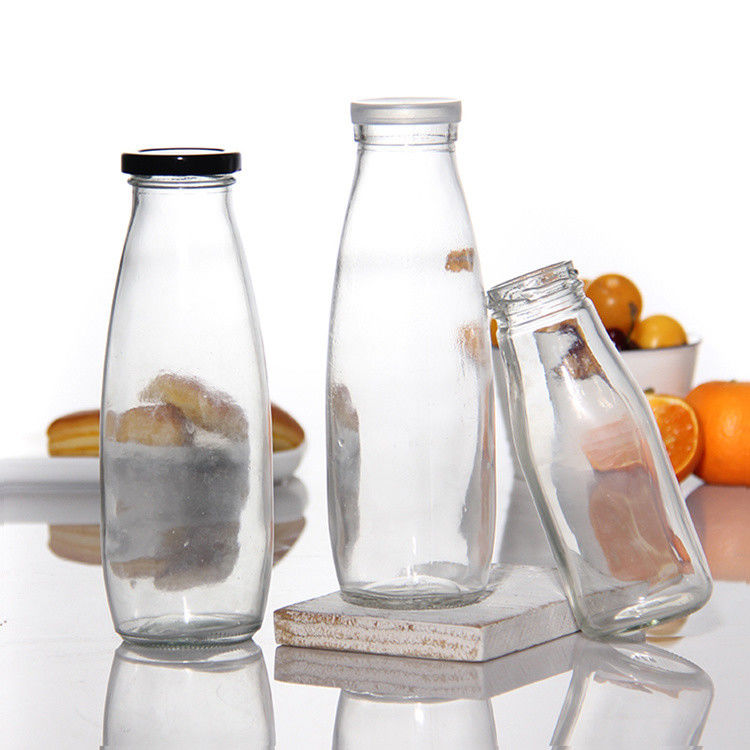 Chất lượng cao 250ml 300ml 500ml 750ml 1L Glass Sauce Jar with Metal Lid with Plastic Lid