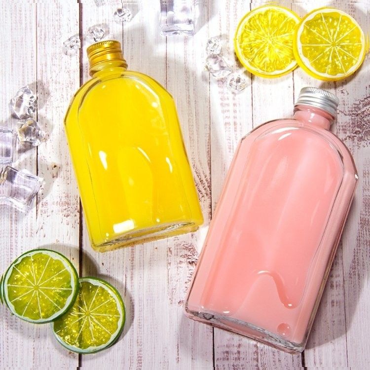 8 oz chai nước ép thủy tinh kín không khí chai phẳng cho rượu whisky Kombucha