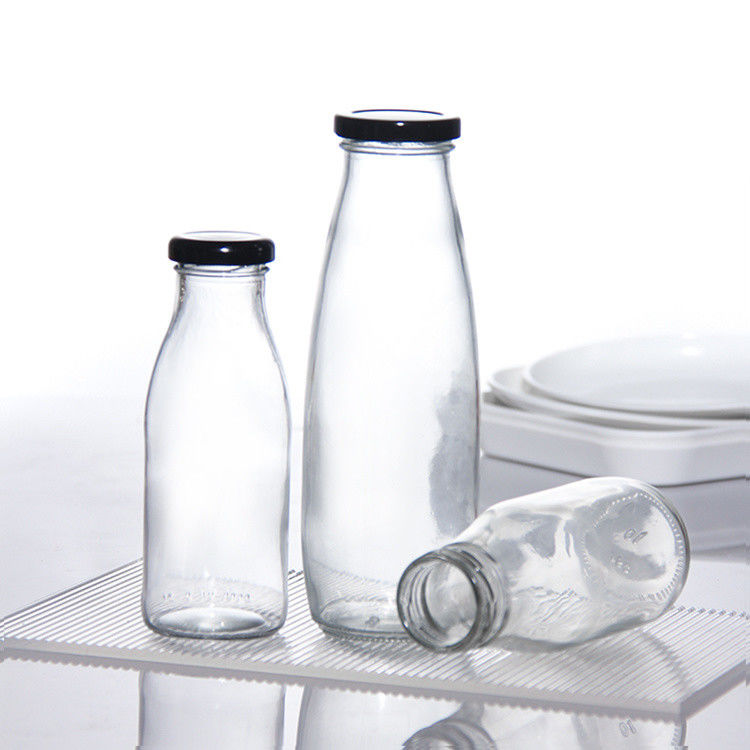 OEM 250ml 500ml 1000ml 2 lít chai sữa thủy tinh Thùng chất lượng thực phẩm hình tròn