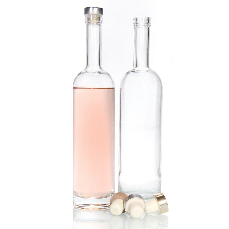 Giá rẻ750ml Flint Glass Liquor Bottles Custom Printed For Cocktail Whiskey Rum