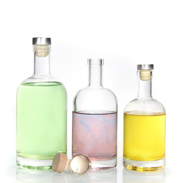 Giá rẻ750ml Flint Glass Liquor Bottles Custom Printed For Cocktail Whiskey Rum