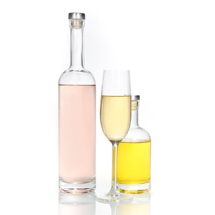 Giá rẻ750ml Flint Glass Liquor Bottles Custom Printed For Cocktail Whiskey Rum
