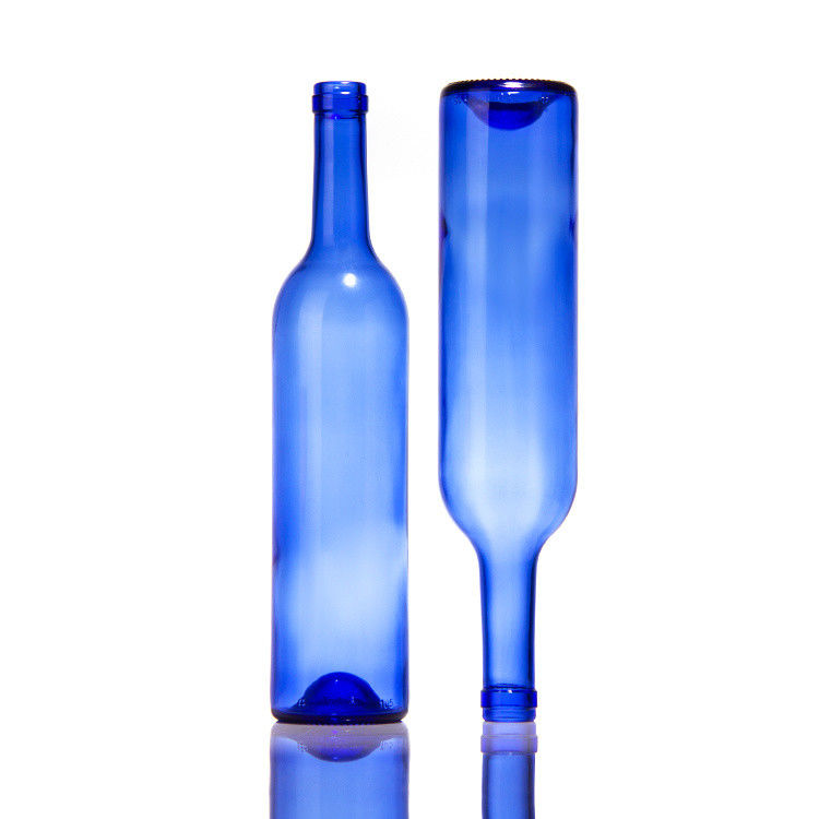 Nhà sản xuất sang trọng 375ml 750ml chai rượu vang đỏ màu xanh đậm chai kính rỗng với nắp
