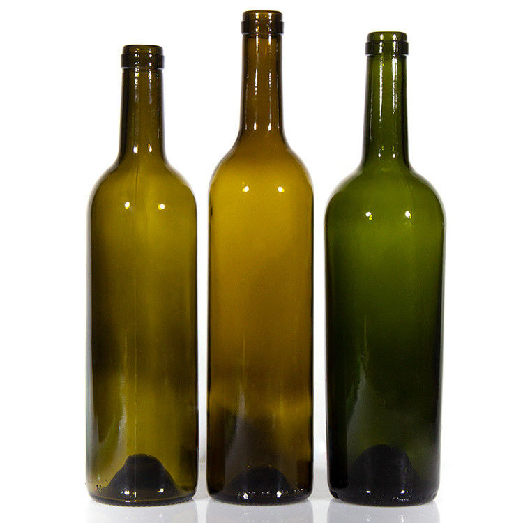 Nhà sản xuất sang trọng 375ml 750ml chai rượu vang đỏ màu xanh đậm chai kính rỗng với nắp