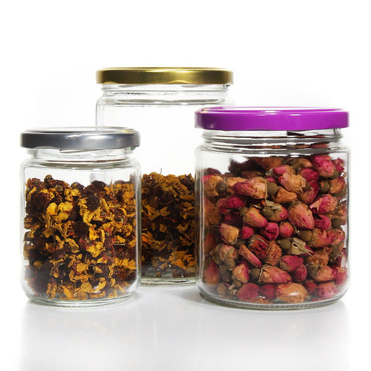 Thùng gia vị hình chữ nhật 4 oz 3 oz Tủ đông an toàn Tủ lưu trữ thủy tinh với nắp kim loại