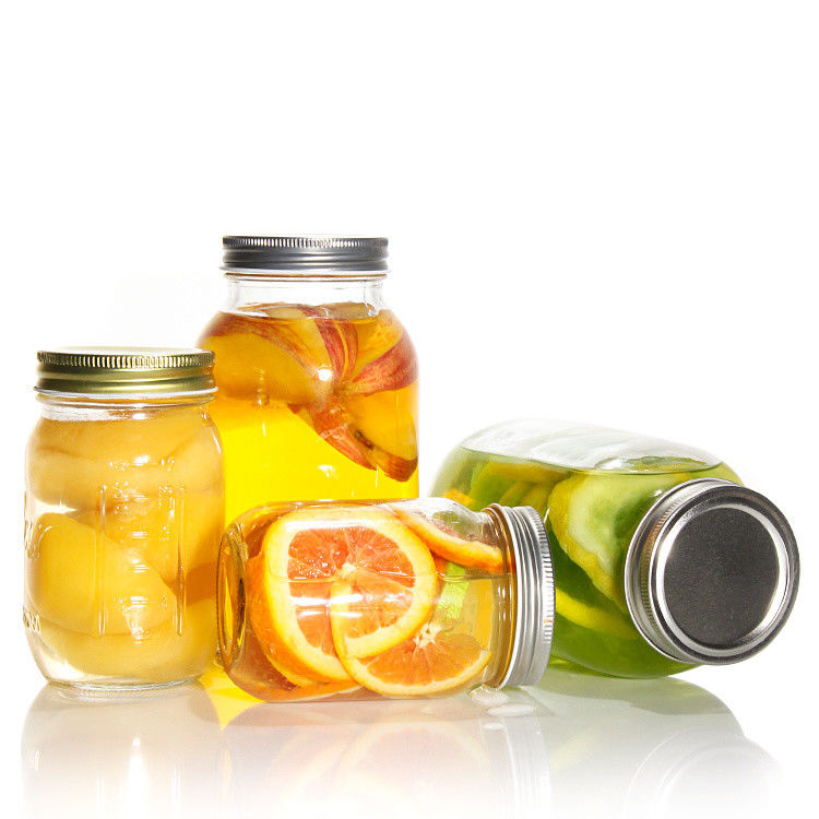 Quần Mason Glass Jar Thể trà 12oz 16oz 500ml Glass Container Với nắp vàng