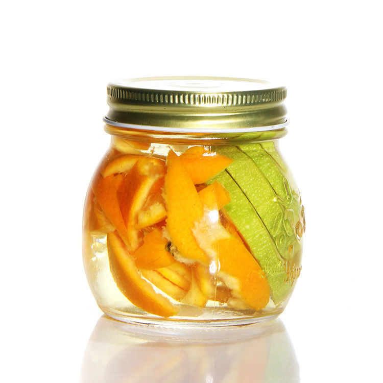 Prodcued nhiều kích cỡ tùy chỉnh nhà bếp thủy tinh Cung cấp thực phẩm thủy tinh Mason Jar cho bánh quy hương vị kẹo