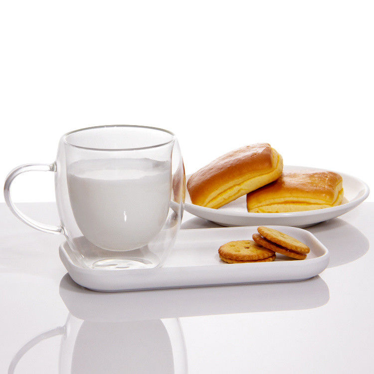 12oz 16oz Double Walled Latte Cups Borosilicate Glass Tea Cup cho BBQ
