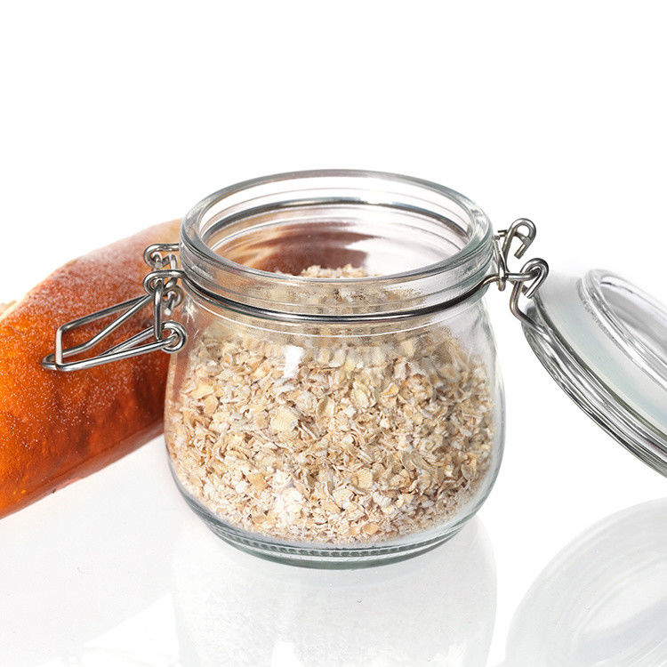 Sử dụng nhà máy thực phẩm 1Oz 4Oz 8Oz hình tròn Khung lưu trữ rỗng trong suốt Thùng đựng đồ ăn bằng thủy tinh Với nắp clip