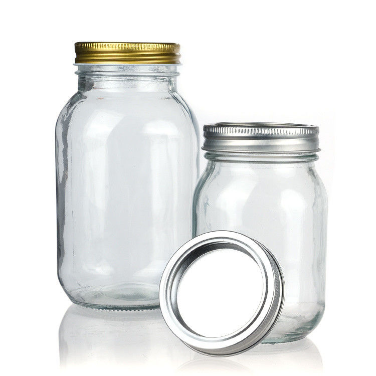 Lọ thủy tinh tùy chỉnh Miệng rộng Lọ Mason 8 Oz 16 Oz Bộ lọ thủy tinh
