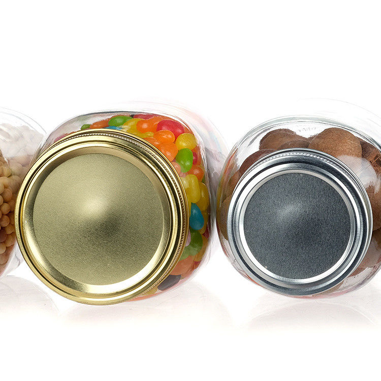 Custom Luxury 16oz Round Clear Glass Jar With Lid Storage Glass Mason Jar (Thiếc bình kính tròn có nắp)