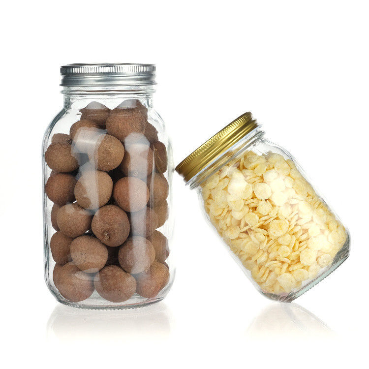 Thiết kế mới vòng 45Ml 12Oz 14Oz kích thước khác nhau Glass Mason Jar Cho kho thực phẩm