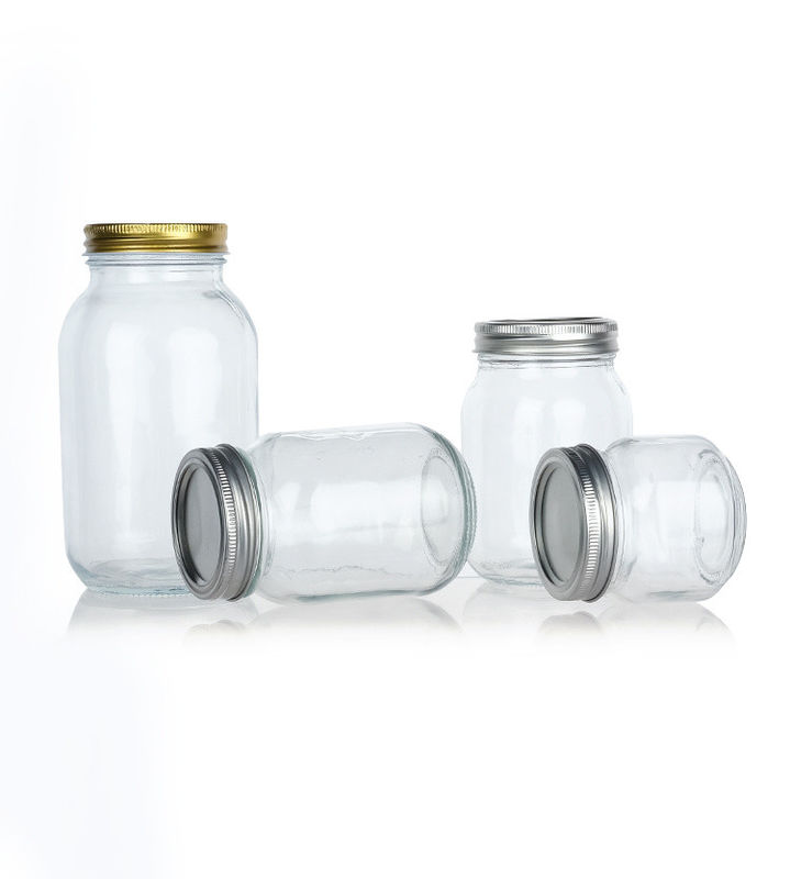 Thiết kế mới vòng 45Ml 12Oz 14Oz kích thước khác nhau Glass Mason Jar Cho kho thực phẩm