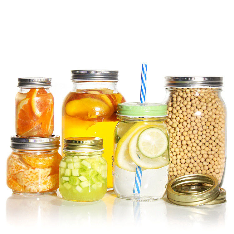 Nhà hàng Nhà bếp Bar Pint Glass Wide Mouth Glass Mason Canning Jar cho Canning
