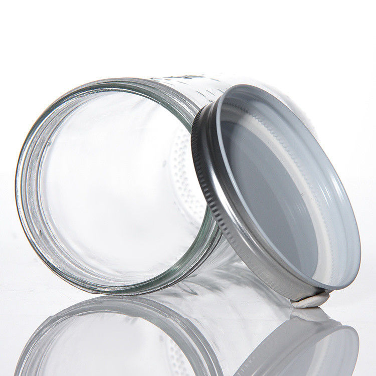 Thiết kế tùy chỉnh 8 oz 16 oz Thùng lưu trữ thực phẩm Glass Mason Jar với nắp