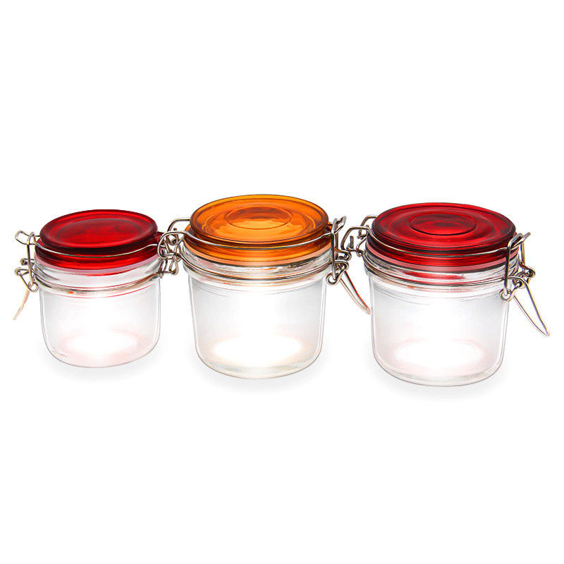 Cao chất lượng bán buôn150ml 200ml 250ml Quả thùng kính tròn để lưu trữ cho mật ong kẹo dưa chuột với nắp cao
