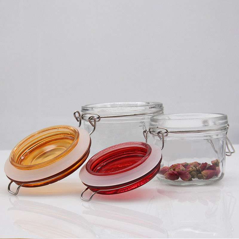 Cao chất lượng bán buôn150ml 200ml 250ml Quả thùng kính tròn để lưu trữ cho mật ong kẹo dưa chuột với nắp cao