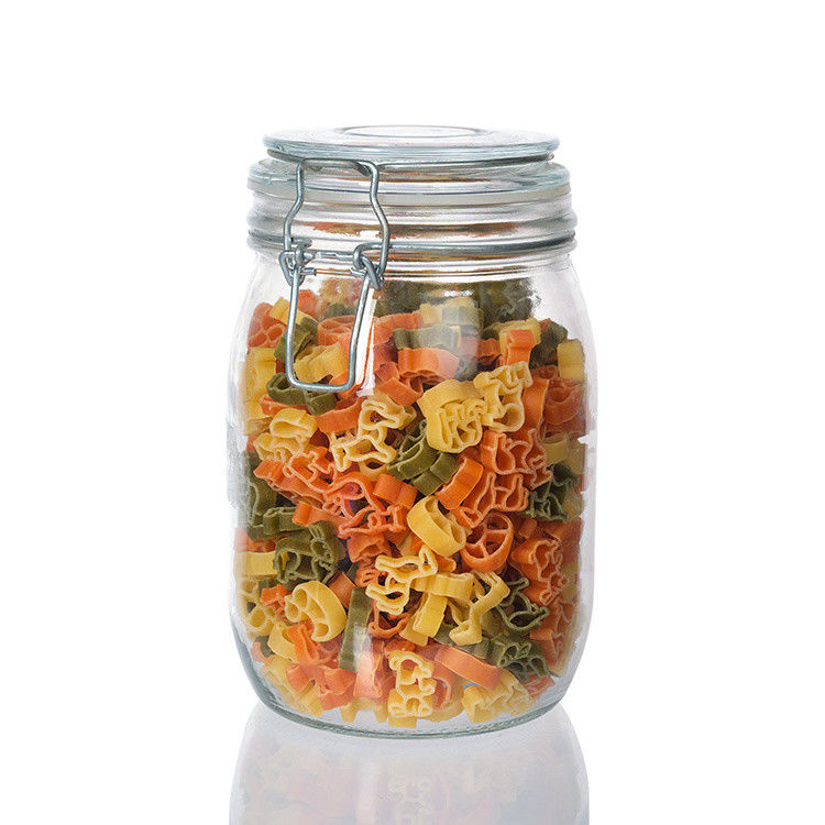 12oz 17oz Clear Glass Storage Jars Candy Round Glass Containers In Bulk With Gold Metal Lids (Các thùng chứa thủy tinh tròn bằng vàng)