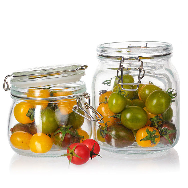 12oz 17oz Clear Glass Storage Jars Candy Round Glass Containers In Bulk With Gold Metal Lids (Các thùng chứa thủy tinh tròn bằng vàng)