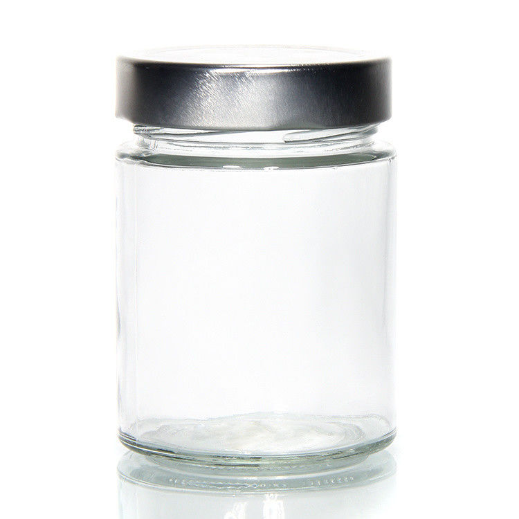Chống nhiệt vòng 45ml 5Oz 6Oz 8Oz Hermetic Glass Storage Jar Food Storage With Tinplate Lid
