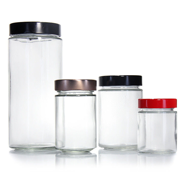 Chống nhiệt vòng 45ml 5Oz 6Oz 8Oz Hermetic Glass Storage Jar Food Storage With Tinplate Lid